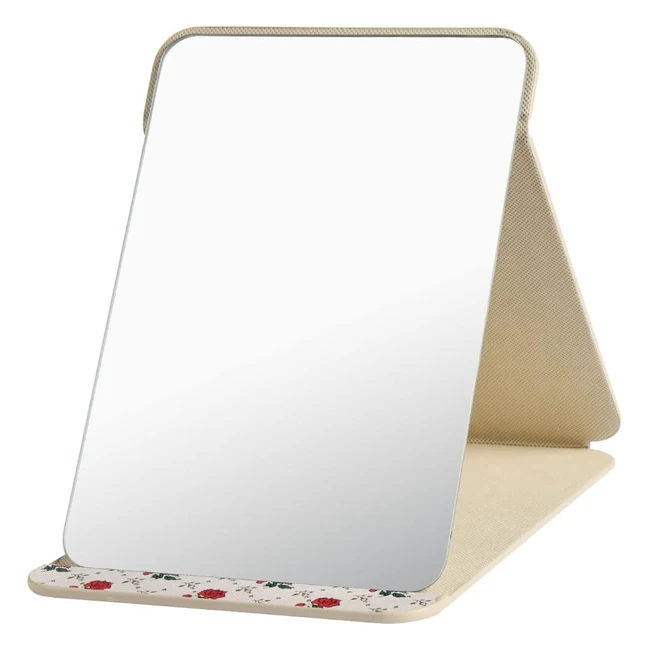 Specchio da tavolo pieghevole con pelle PU - Grande specchio da viaggio - Ideale per trucco e viaggio