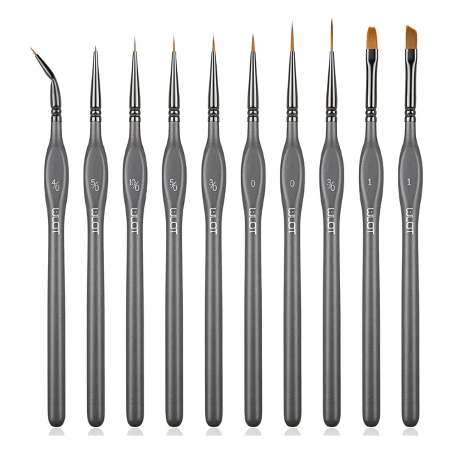 Fine Detail Brushes with Triangular Handles - Set of 10 - Golden Maple Series