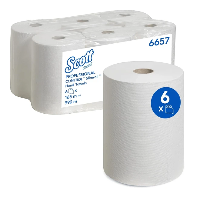 Scott Rolled Hand Paper Towels Slimroll 6657 - Extra Absorbent and Tear Resistant