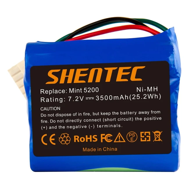 Shentec 72V 3500mAh Batteria di Ricambio per iRobot Mint 5200 Braava 380 380t 390 390t