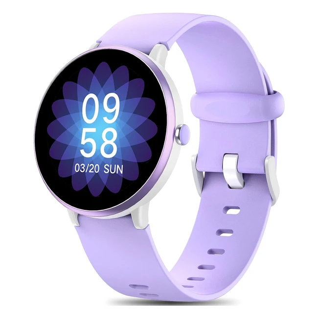 Montre Connectée Enfant Fille Garçon Smartwatch IP68 Étanche - Suivi d'Activité, Podomètre, Cardiofréquencemètre - Cadeau Violet