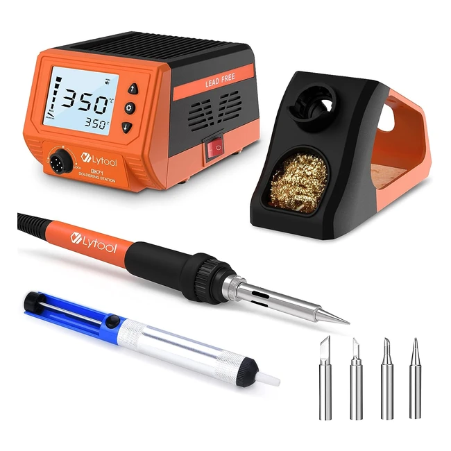 Stazione Saldante Elettronica 60W Lytool - Temperatura Regolabile - LED Schermo - 5 Punte Sostituibili