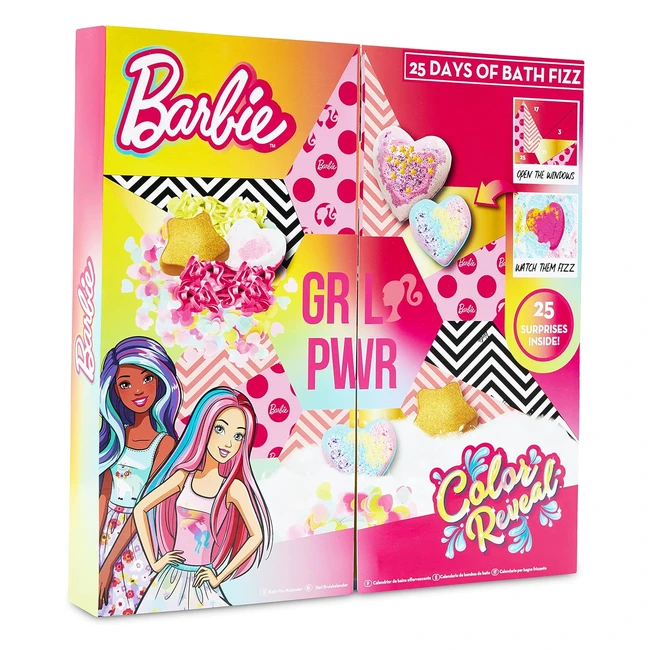 Calendario dell'Avvento Barbie 2023 - Con Bombe da Bagno e 25 Accessori Originali