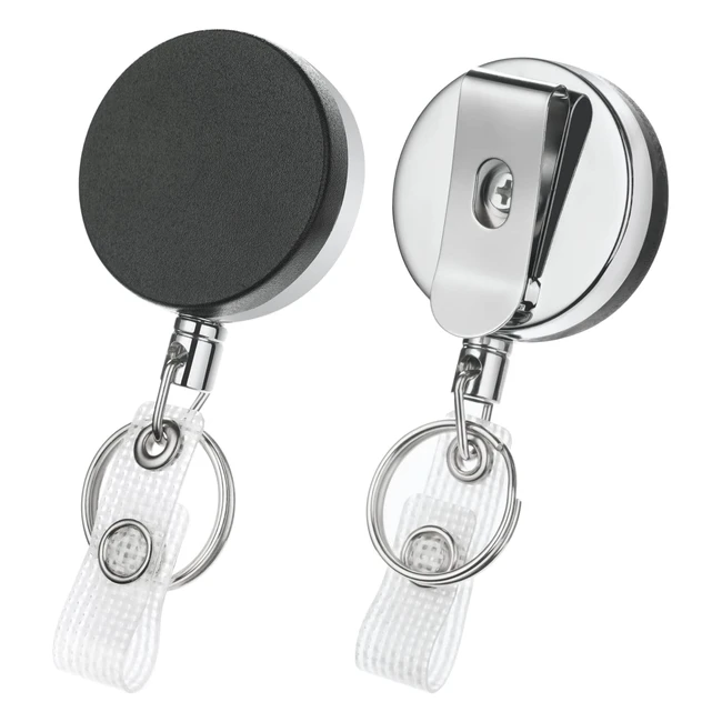 Llavero Retráctil Vicloon 2pcs - Extensible con Clip - Cable de Acero - Soporte de Tarjeta ID y Llave