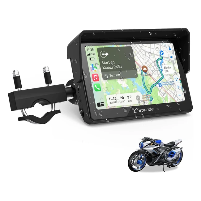 2023 Carpuride W502 Motorcycle GPS Wireless Portable Apple CarPlay/Android Auto Waterproof Car Stereo 5