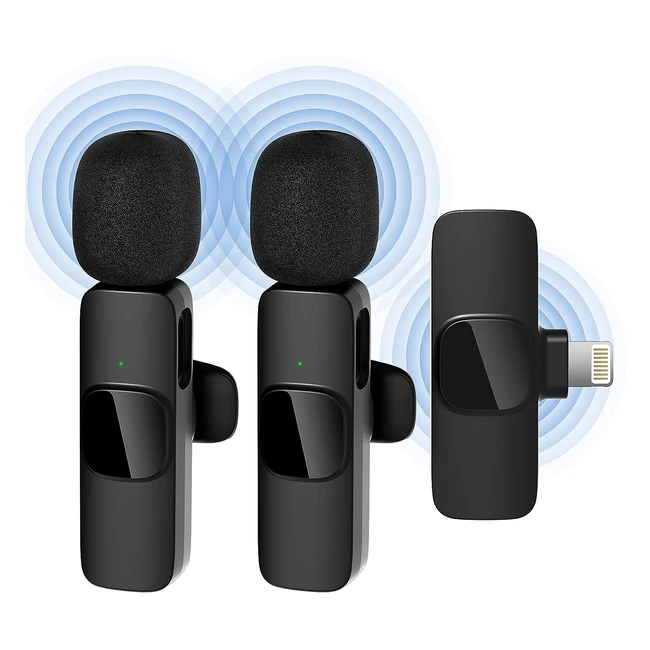 Microfono Wireless per iPhone - QHot - Registrazione Video PC Laptop - Alta Qualità Audio - 2 Micios