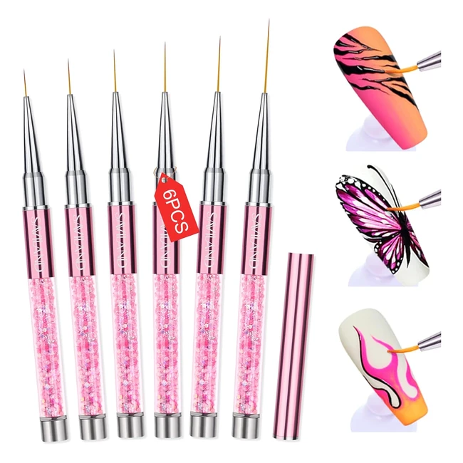 Pinceaux Nail Art Saviland 6pcs - Absorption Uniforme - Utilisation Facile - Taille 79111323mm