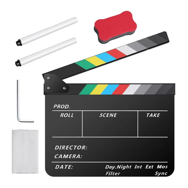 Clapboard cinematografico Temery multicolor - Sincronizzazione perfetta audio e immagine
