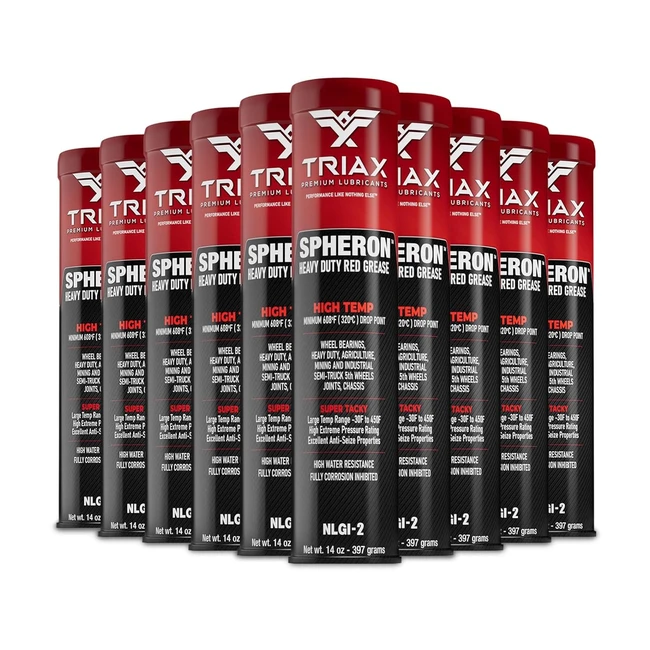 Grasso rosso per cuscinetti Triax Spheron HT2 CSX 180°C - 10 cartucce x 400g