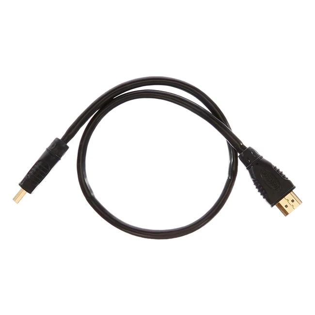 Cable HDMI 4K Premium 0.5m - Conectores Dorados - Alta Velocidad - 3D HDR - Negro
