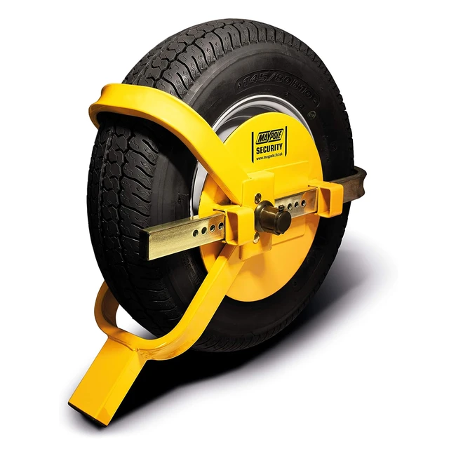 Abrazadera de rueda de remolque Maypole 810 pulgadas MP9061 amarilla