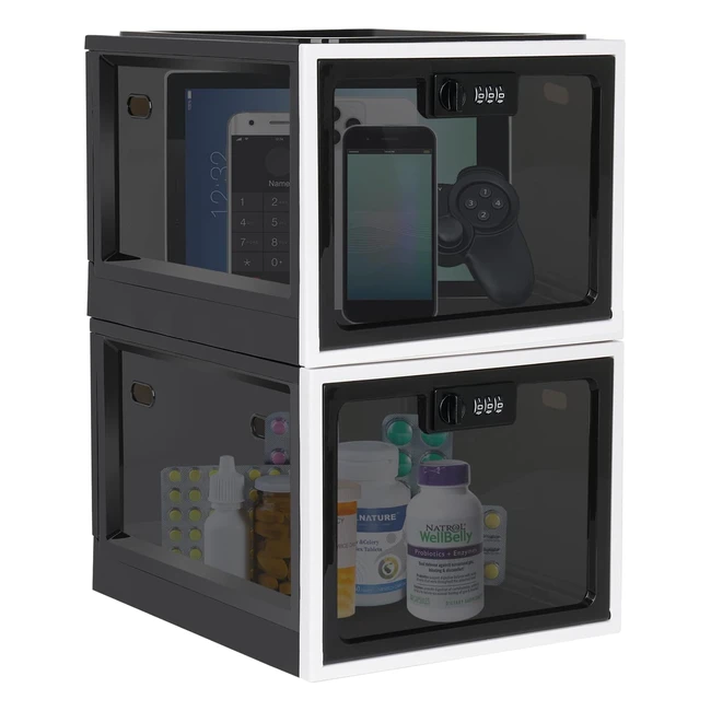 Medicine Lock Box - Food Safe Lockable Container - Large Capacity - Secure Storage