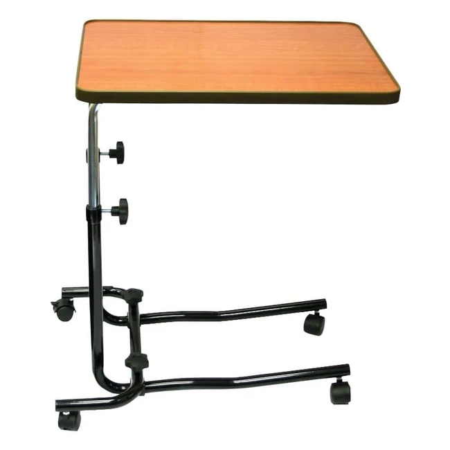 Portable Desk with Castor Wheels  Adjustable Height  Teak  Black