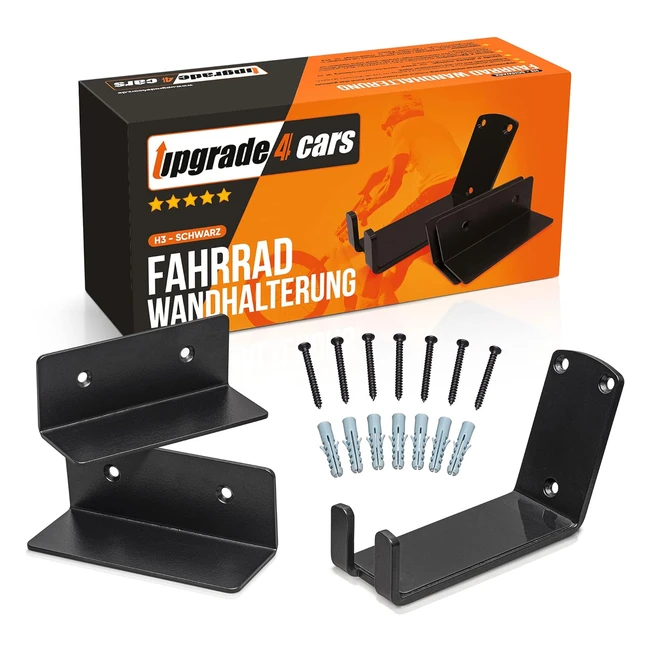Soporte de pared para bicicletas Upgrade4Cars - Pedal colgador bici horizontal negro