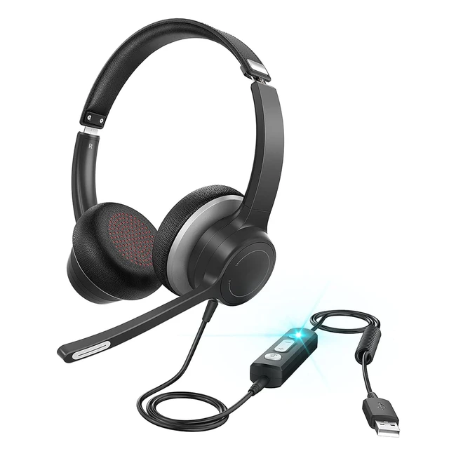 Xaproo Headset with Microphone for PC - 35mm/USB - Business Headset with Mute & Volume Control