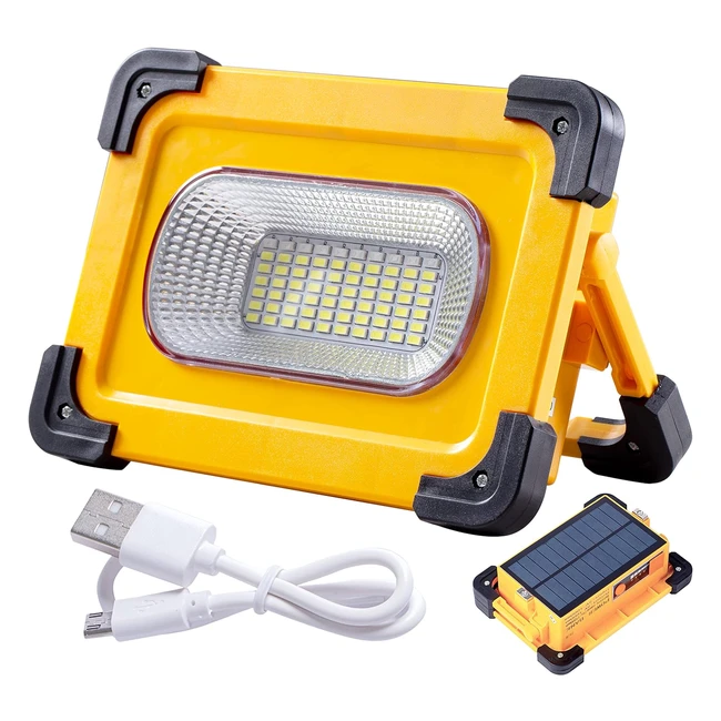 Projecteur LED rechargeable 80W Ohayori avec batterie 11000mAh - Lampe chantier portable solaire