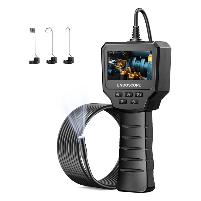 Endoscope industriel 24 pouces 1440p HD - Caméra d'inspection étanche IP67 - 20 MP - 6 LED réglables - Câble semi-rigide 5m