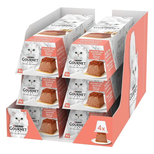 Purina Gourmet Revelations Cibo Umido per Gatti con Salmone - 24 Confezioni da 57g