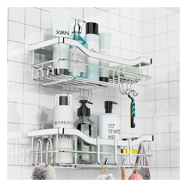 ¡Organiza tu baño con estilo! Estantería de ducha sin taladro de acero inoxidable - Warmtuyo