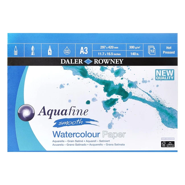 Bloc Acuarela Daler Rowney Aquafine A3 300gm - 12 Hojas