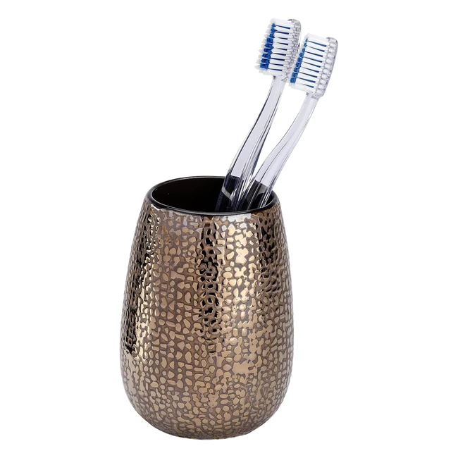Vaso para cepillos de dientes Wenko Marrakesh, cerámica marrón, 83x83x275 cm