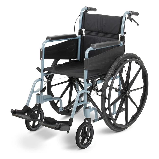Escape Lite Wheelchair - Lightweight  Portable - Self Propelled - Silver Blue