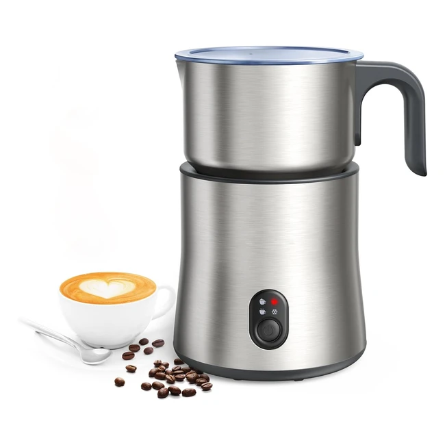 Electric Milk Frother 4in1 - Detachable 500ml - Stainless Steel - Hot Cold Foam Latte Macchiato - Dishwasher Safe
