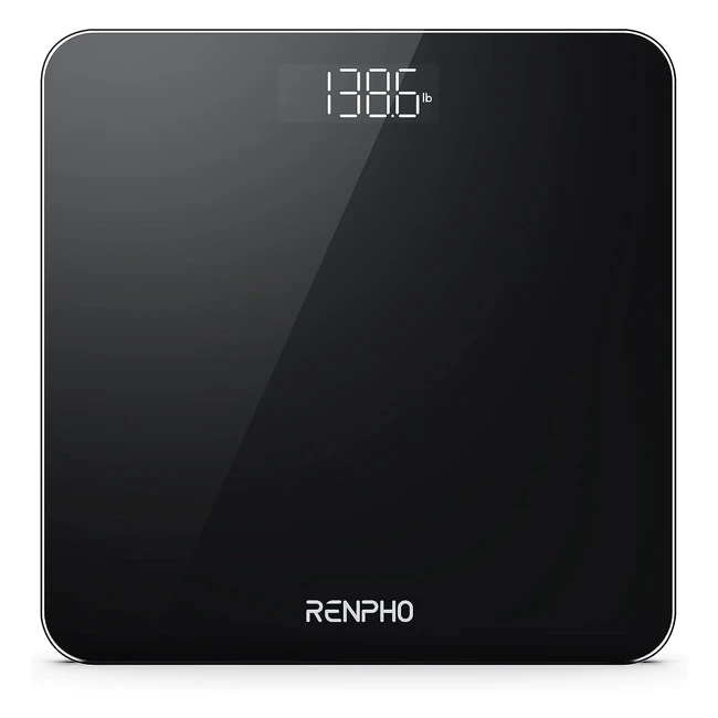 Renpho Digital Bathroom Scales - High Precision Sensors - Body Weight Scale for Fitness - Black