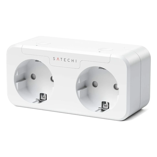 Prise Double Intelligente Satechi - Compatible Apple HomeKit - Moniteur d'énergie - Siri Voice Control
