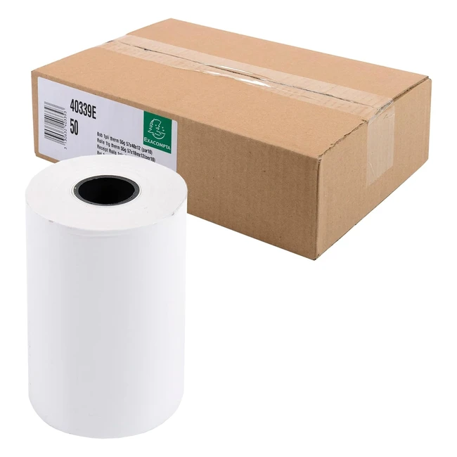 Scatola 50 Bobine Exacompta 40339E per Biglietti di Carte di Credito 57x40mm 1 Piega Termica