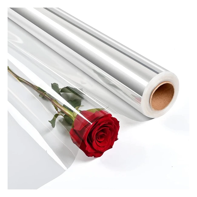 Rouleau de papier cellophane transparent 86cm x 45m - Emballage cadeau, arts et artisanat