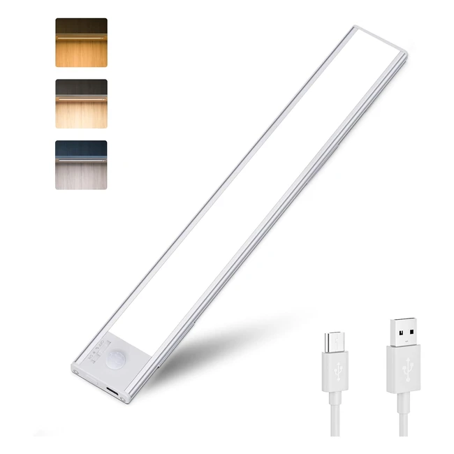 New Upgraded 80LED Motion Sensor Lights - Ultra Thin Cabinet Light for Wardrobe - 3 Colour Dimmable