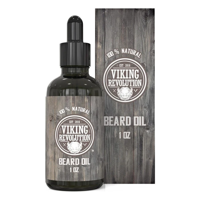 Viking Revolution Beard Oil for Men - Unscented All Natural - Softens Smooths