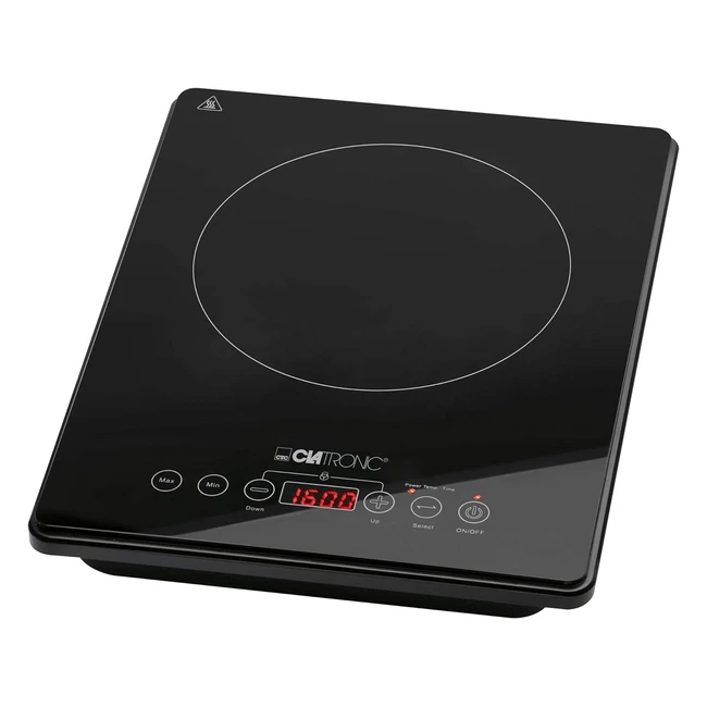 Placa vitrocerámica portátil Clatronic EKI 3569 - 10 niveles de temperatura - 2000W - Negro