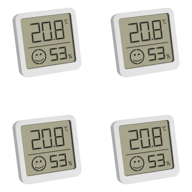 Ensemble de 4 thermohygromètres numériques TFA Dostmann avec zone de confort - Blanc