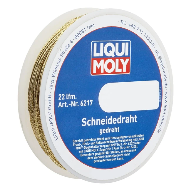 Liqui Moly 6217 Alambre de Corte Retorcido - Herramienta Esencial para Quitar Parabrisas y Cristales Pegados