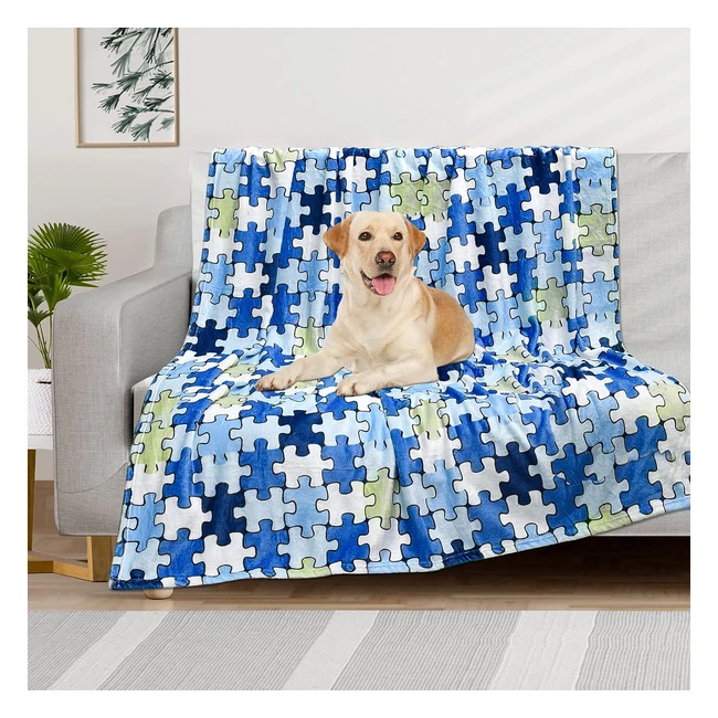 Awaytail Large Dog Blanket - Soft  Warm - Blue - 50x60in