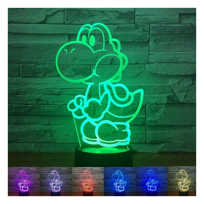 Lizhiqq Mario Night Light 3D Yoshi | Acrylic Novelty Super Mario | Christmas Gift