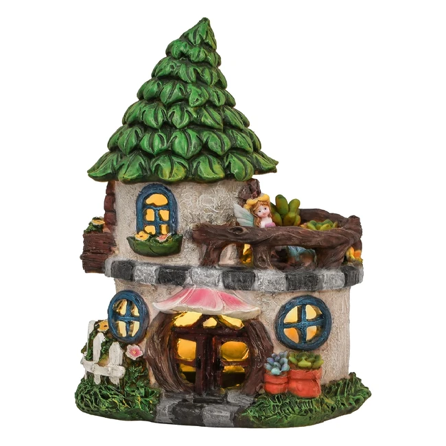 Teresas Collections Castle Fairy House Garden Ornament - Solar Light Waterproo