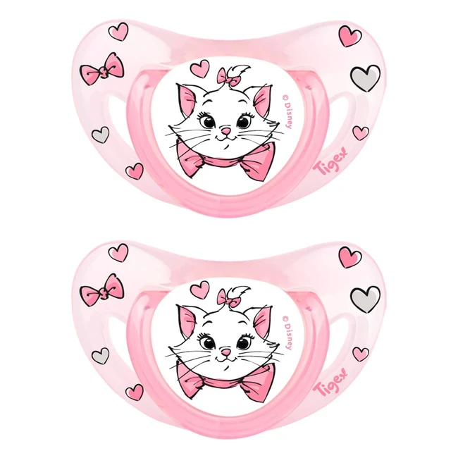 Chupetes de silicona Disney Aristochats, pack de 2 rosa - Tigex Smart 1836 meses