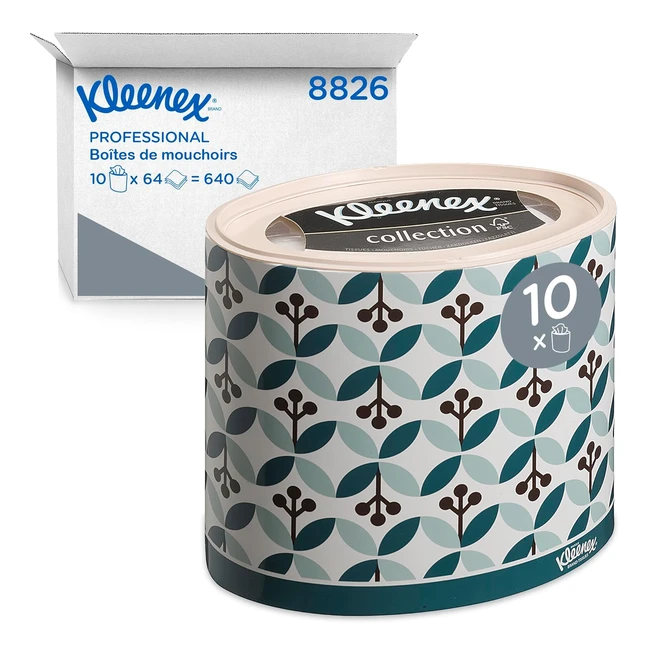 Kleenex Collection - Scatole ovali di fazzoletti 8826 - Morbidi e resistenti - 10 scatole da 64 fogli