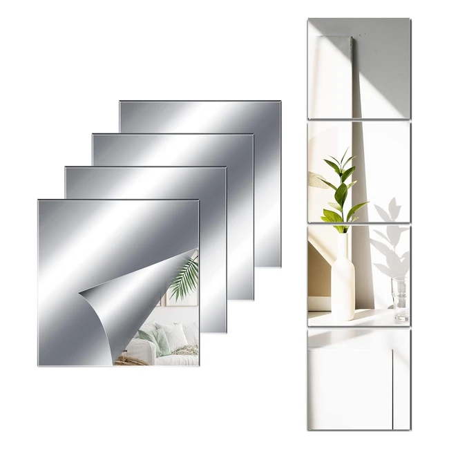 Miroir mural acrylique autocollant 2mm - Léger et résistant - Décoratif et réaliste