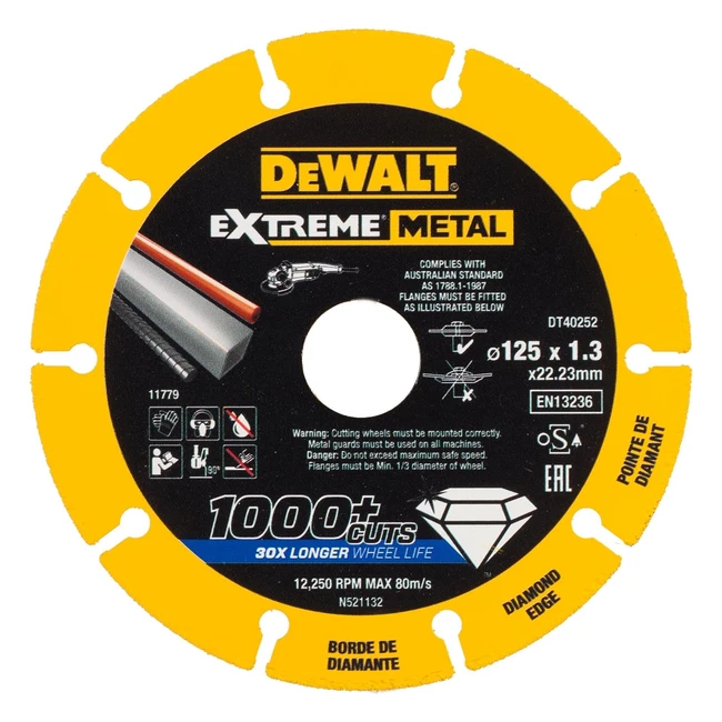 Disco de corte Dewalt DT40252QZ Extreme Metal 125x13x223mm
