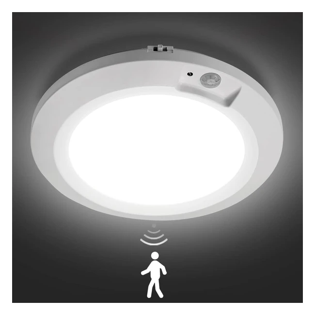 Cysnoaya Motion Sensor Ceiling Light - Battery Powered 65 Bright Wireless Light