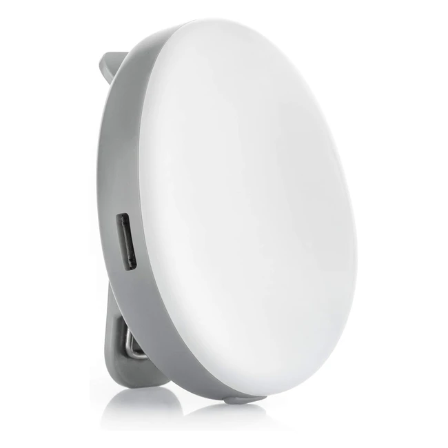 Veilleuse d'allaitement Reer ClipLight LED avec pince - 2 niveaux de luminosité - Minuterie 15 min - Gris