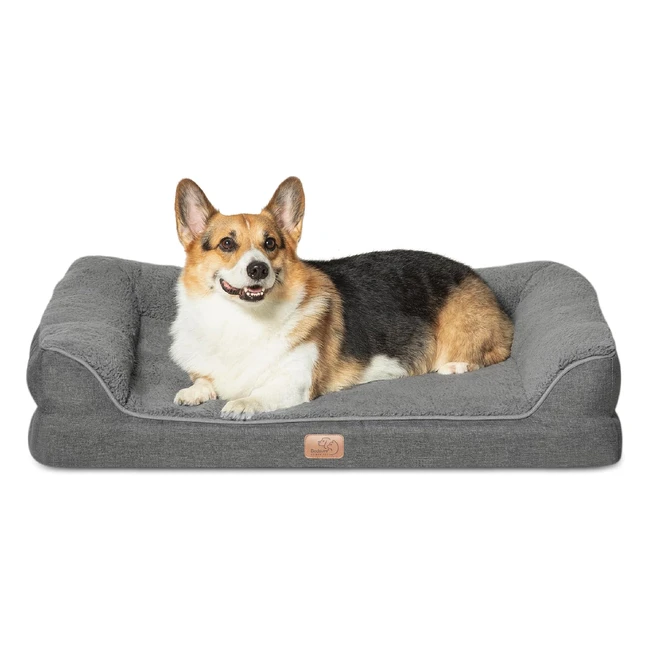 Bedsure Orthopedic Dog Bed - Medium, Washable Sofa Bed with Removable Cover - Dark Grey