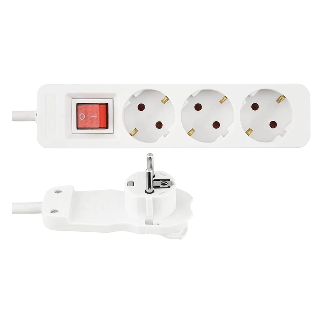 Enchufe Schuko Blanco Rev Ritter 12326114 - Protección Niños - 2m