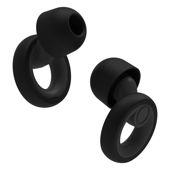 Jayine Ear Plugs for Sleep - Reusable Silicone Earplugs - 30dB Noise Cancelling - XS/S/M/L Ear Tips - Black