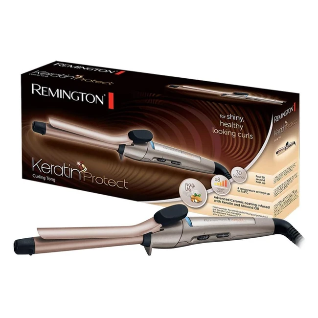 Rizador de Pelo Remington Keratin Protect 19mm - Crea Rizos Definidos - Temperaturas hasta 210°C
