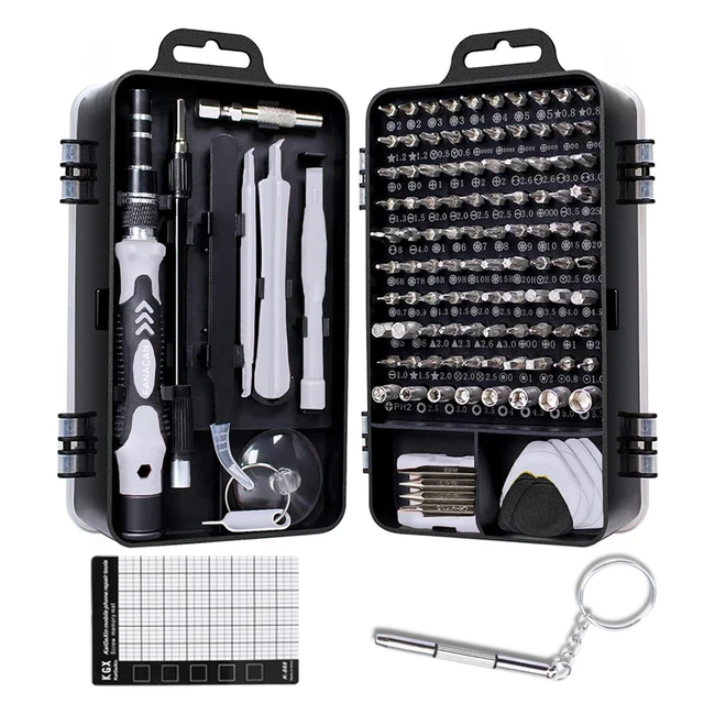 Fanacan 130in1 Precision Screwdriver Set - Magnetic Small Screwdriver Kit for iPhone MacBook Laptop PC Tablet - PS4 PS5 Switch - Grey